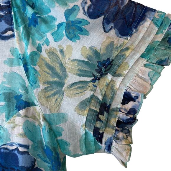 SUNDANCE Floral Ruffle Lace Fields Of Beauty Turquoise Dress Size XXL - Picture 8 of 16